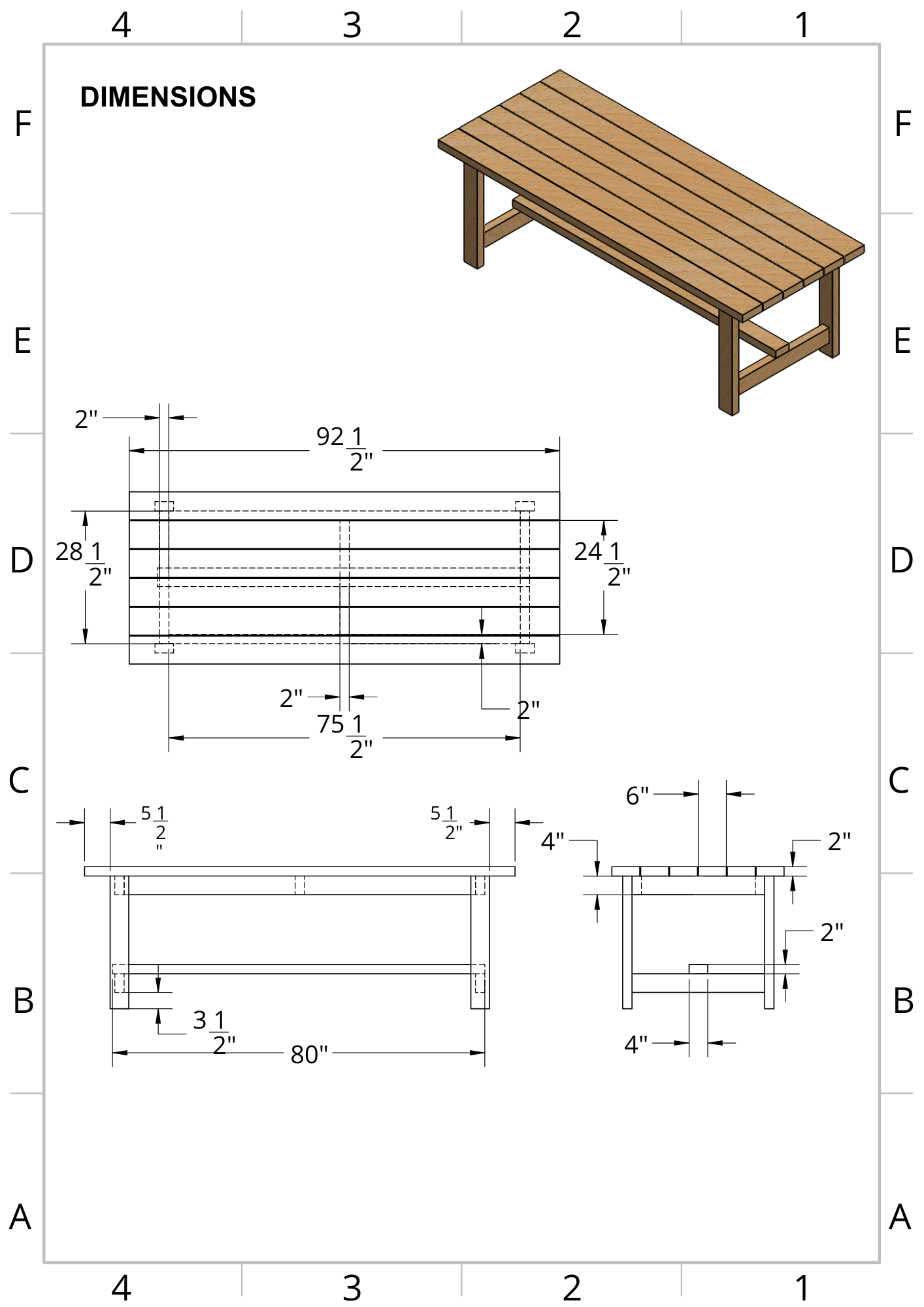 Farmhouse Outdoor Table and Bench