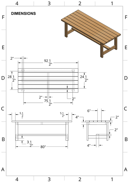 Farmhouse Outdoor Table and Bench