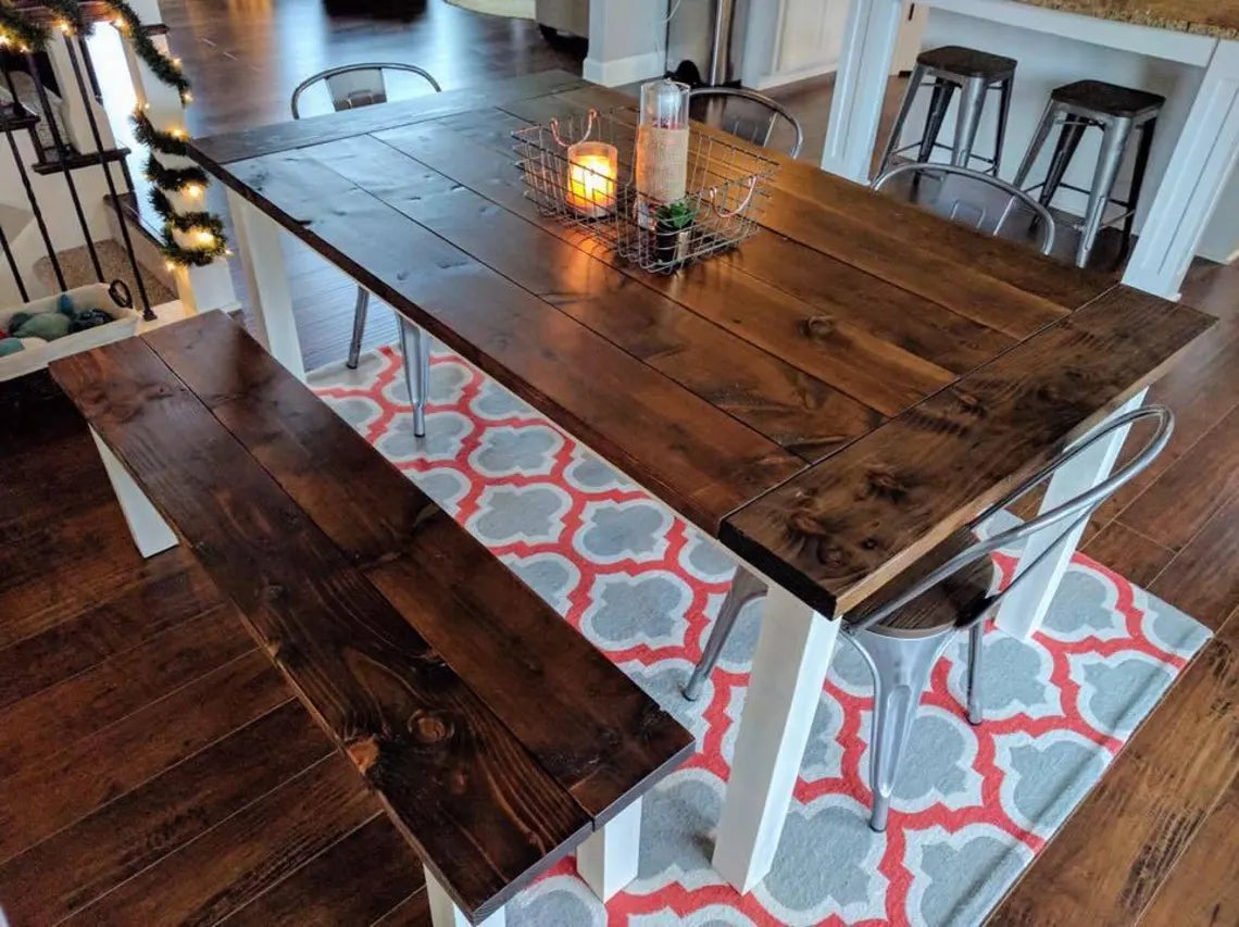 Farmhouse Outdoor Table and Bench