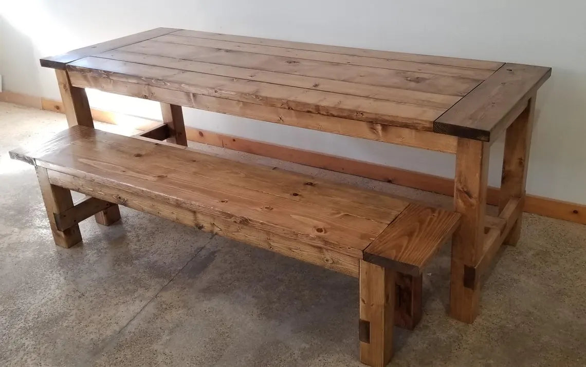 Farmhouse Outdoor Table and Bench